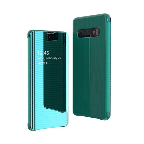 Funda de Cuero Cartera con Soporte Espejo Carcasa L05 para Samsung Galaxy S10 5G Verde