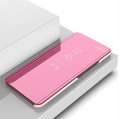 Funda de Cuero Cartera con Soporte Espejo Carcasa M01 para Samsung Galaxy Note 10 Plus 5G Oro Rosa