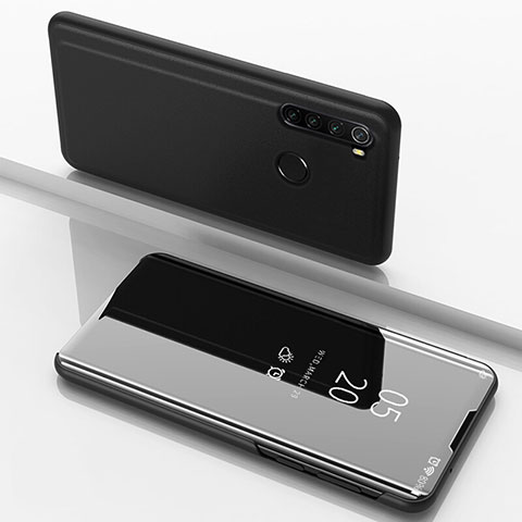 Funda de Cuero Cartera con Soporte Espejo Carcasa M01 para Xiaomi Redmi Note 8 Negro