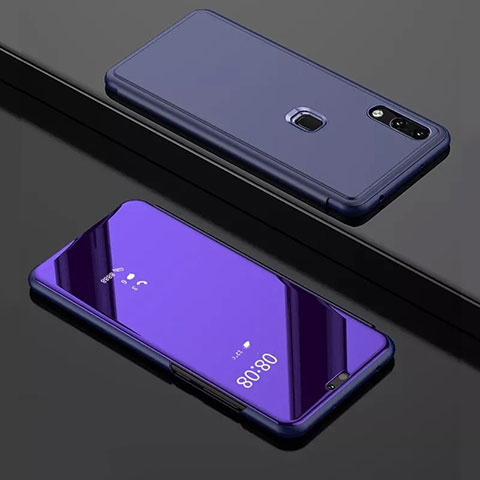 Funda de Cuero Cartera con Soporte Espejo Carcasa para Huawei Enjoy 9 Morado