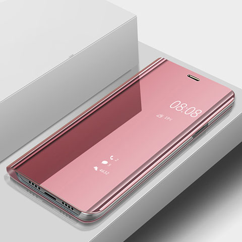 Funda de Cuero Cartera con Soporte Espejo Carcasa para Huawei P20 Lite Oro Rosa