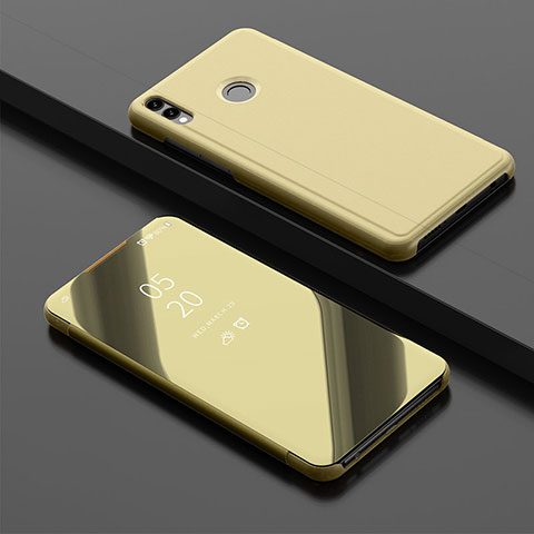 Funda de Cuero Cartera con Soporte Espejo Carcasa para Huawei Y9 (2019) Oro