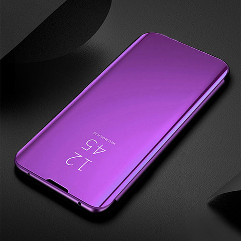 Funda de Cuero Cartera con Soporte Espejo Carcasa para Oppo A94 5G Morado