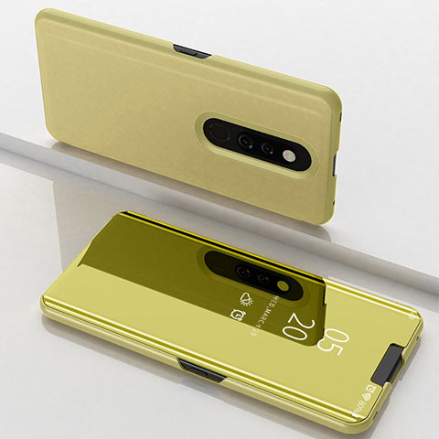 Funda de Cuero Cartera con Soporte Espejo Carcasa para Oppo A9X Oro