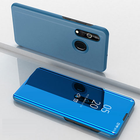 Funda de Cuero Cartera con Soporte Espejo Carcasa para Samsung Galaxy A60 Azul