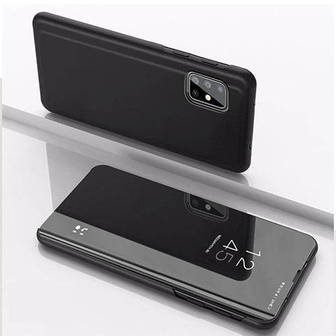 Funda de Cuero Cartera con Soporte Espejo Carcasa para Samsung Galaxy A71 5G Negro