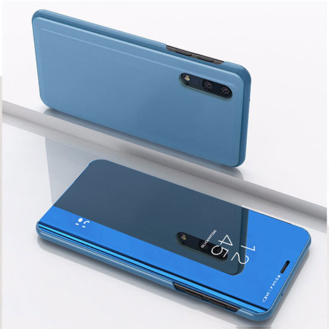 Funda de Cuero Cartera con Soporte Espejo Carcasa para Samsung Galaxy M10 Azul