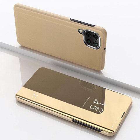 Funda de Cuero Cartera con Soporte Espejo Carcasa para Samsung Galaxy M12 Oro