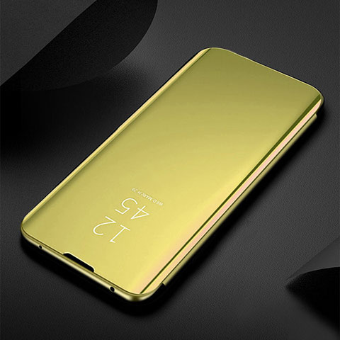 Funda de Cuero Cartera con Soporte Espejo Carcasa para Xiaomi Mi 12 5G Oro