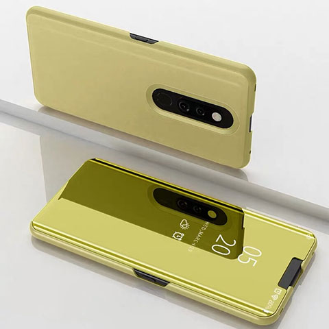 Funda de Cuero Cartera con Soporte Espejo Carcasa para Xiaomi Mi 9T Oro