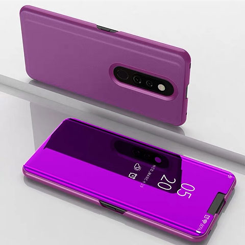 Funda de Cuero Cartera con Soporte Espejo Carcasa para Xiaomi Mi 9T Pro Morado