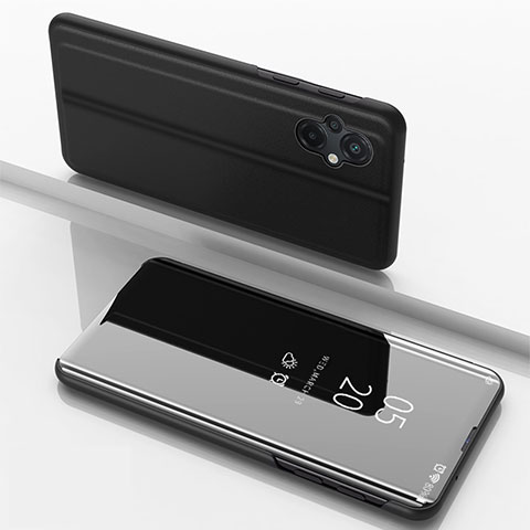 Funda de Cuero Cartera con Soporte Espejo Carcasa para Xiaomi Poco M5 4G Negro