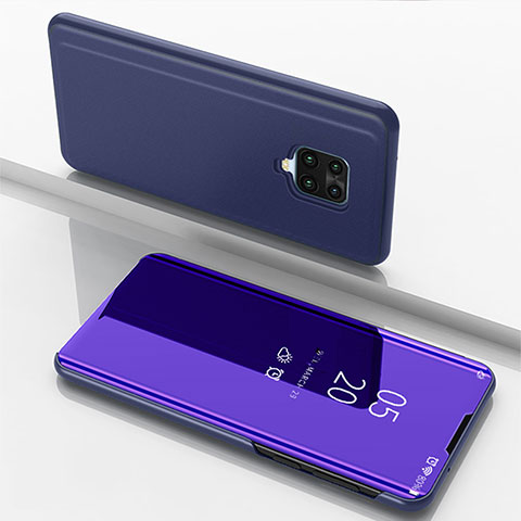 Funda de Cuero Cartera con Soporte Espejo Carcasa para Xiaomi Redmi 10X 5G Morado