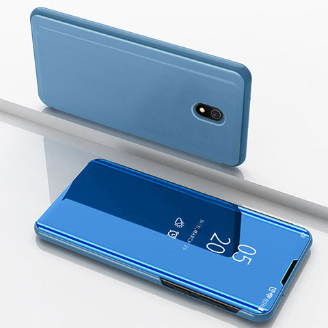 Funda de Cuero Cartera con Soporte Espejo Carcasa para Xiaomi Redmi 8A Azul