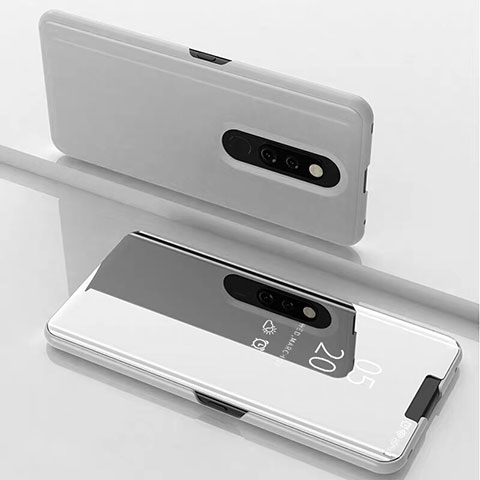 Funda de Cuero Cartera con Soporte Espejo Carcasa para Xiaomi Redmi K20 Blanco