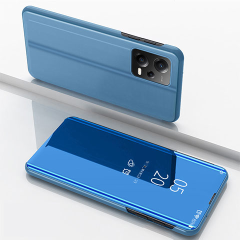 Funda de Cuero Cartera con Soporte Espejo Carcasa para Xiaomi Redmi Note 12 5G Azul