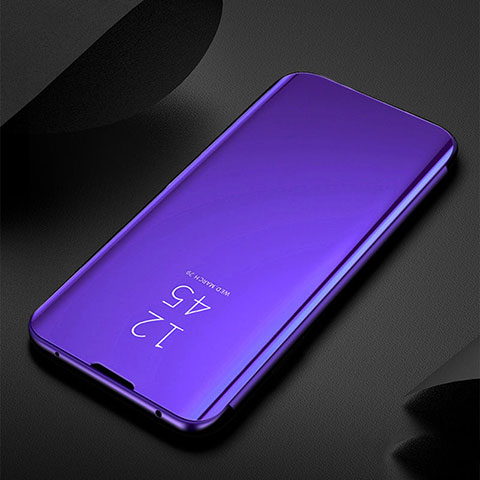 Funda de Cuero Cartera con Soporte Espejo Carcasa para Xiaomi Redmi Note 8 (2021) Morado