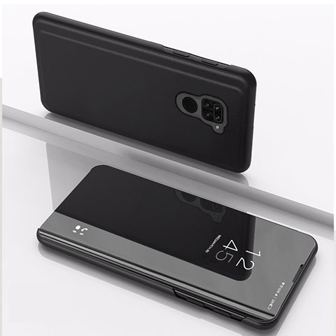 Funda de Cuero Cartera con Soporte Espejo Carcasa QH1 para Xiaomi Redmi 10X 4G Negro