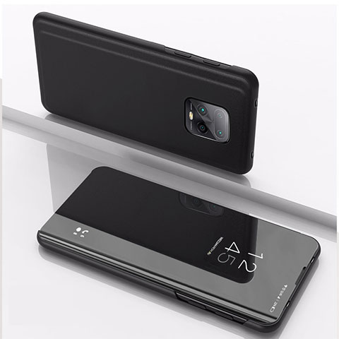 Funda de Cuero Cartera con Soporte Espejo Carcasa QH1 para Xiaomi Redmi 10X 5G Negro