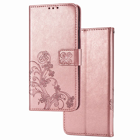 Funda de Cuero Cartera con Soporte Flores Carcasa para Huawei Mate 40 Pro Rosa