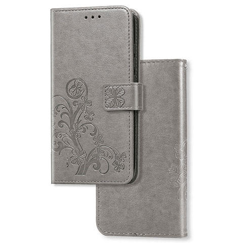 Funda de Cuero Cartera con Soporte Flores Carcasa para Huawei P40 Lite 5G Gris