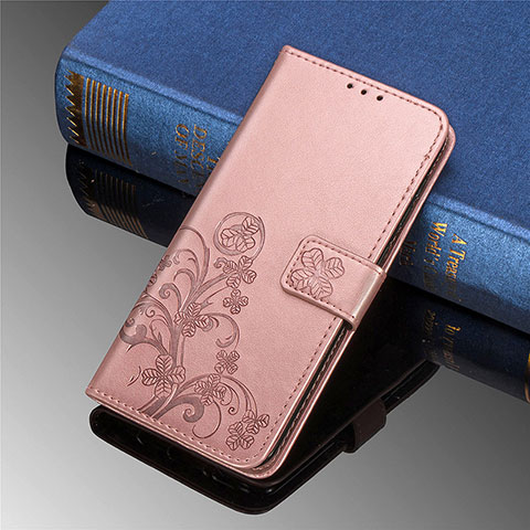 Funda de Cuero Cartera con Soporte Flores Carcasa para Samsung Galaxy S21 5G Rosa