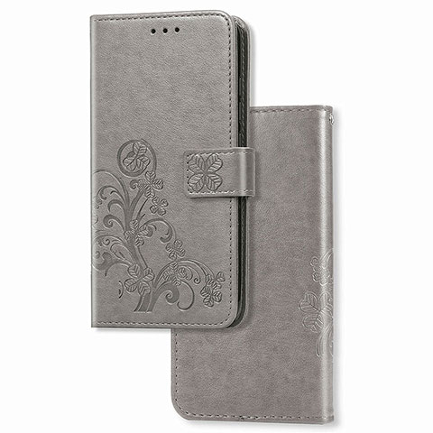 Funda de Cuero Cartera con Soporte Flores Carcasa para Samsung Galaxy Z Fold2 5G Gris