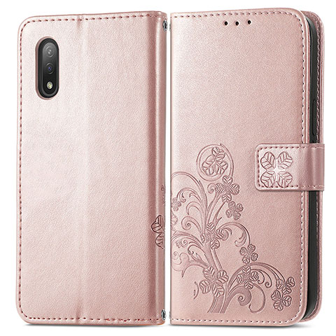 Funda de Cuero Cartera con Soporte Flores Carcasa para Sony Xperia Ace II Rosa