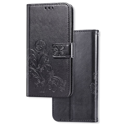 Funda de Cuero Cartera con Soporte Flores Carcasa para Sony Xperia L3 Negro