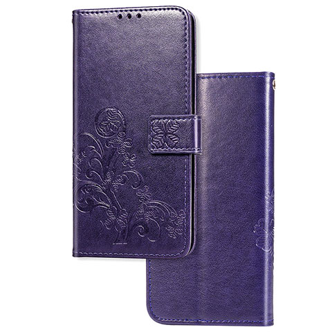 Funda de Cuero Cartera con Soporte Flores Carcasa para Vivo Y20s Morado