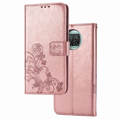 Funda de Cuero Cartera con Soporte Flores Carcasa para Xiaomi Mi 10T Lite 5G Rosa