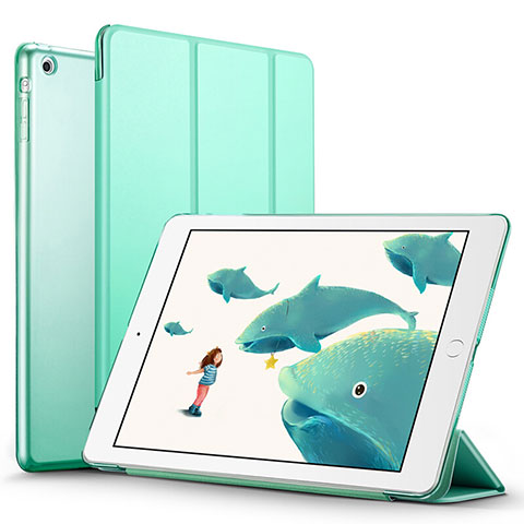 Funda de Cuero Cartera con Soporte L01 para Apple iPad Air Verde