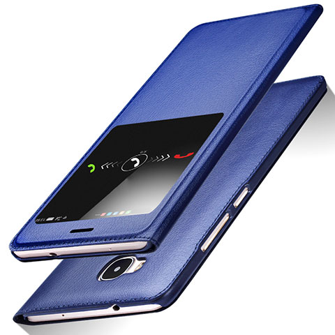 Funda de Cuero Cartera con Soporte L01 para Huawei GX8 Azul