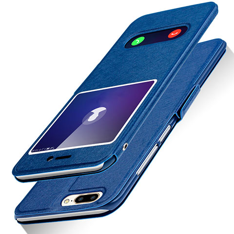 Funda de Cuero Cartera con Soporte L01 para Huawei Honor 9 Lite Azul