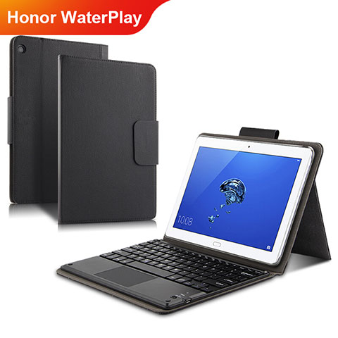 Funda de Cuero Cartera con Soporte L01 para Huawei Honor WaterPlay 10.1 HDN-W09 Negro