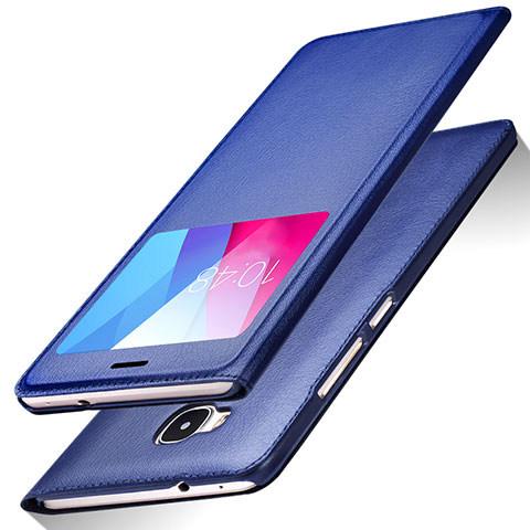 Funda de Cuero Cartera con Soporte L01 para Huawei Honor X5 Azul