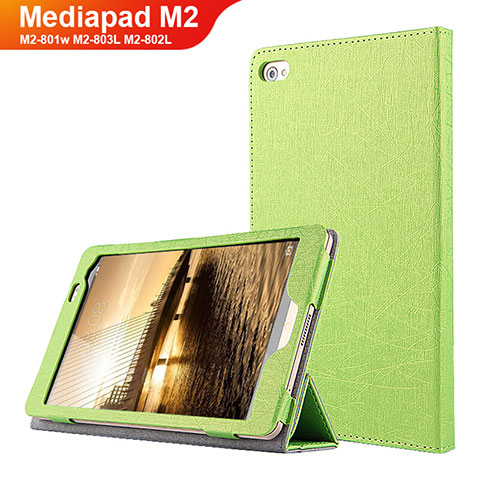 Funda de Cuero Cartera con Soporte L01 para Huawei Mediapad M2 8 M2-801w M2-803L M2-802L Verde