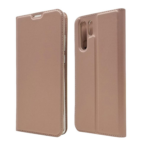 Funda de Cuero Cartera con Soporte L01 para Huawei P30 Pro Oro Rosa