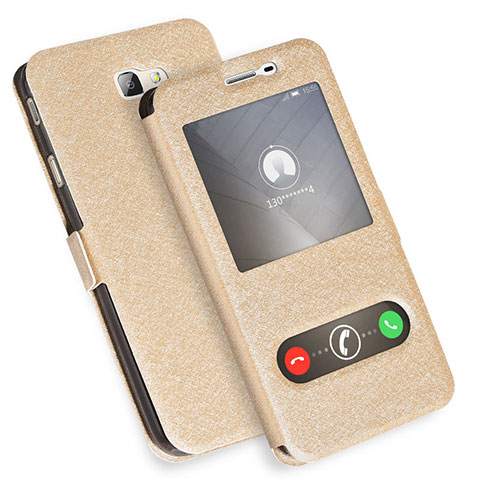 Funda de Cuero Cartera con Soporte L01 para Samsung Galaxy On7 (2016) G6100 Oro