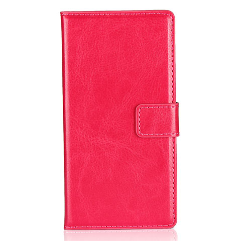 Funda de Cuero Cartera con Soporte L01 para Sony Xperia XZ1 Compact Rosa Roja