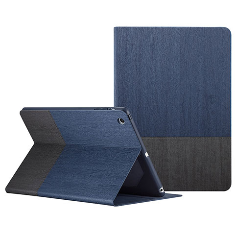 Funda de Cuero Cartera con Soporte L02 para Apple iPad Mini 3 Azul