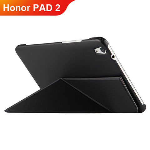 Funda de Cuero Cartera con Soporte L02 para Huawei Honor Pad 2 Negro