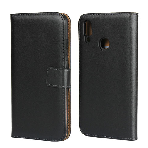 Funda de Cuero Cartera con Soporte L02 para Huawei P Smart (2019) Negro