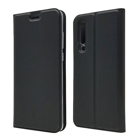 Funda de Cuero Cartera con Soporte L02 para Huawei P30 Negro