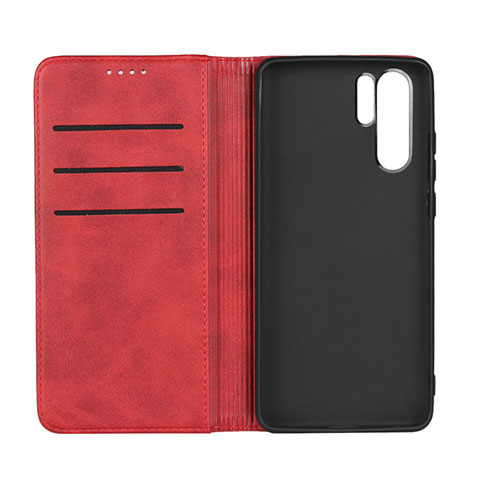 Funda de Cuero Cartera con Soporte L02 para Huawei P30 Pro Rojo Rosa