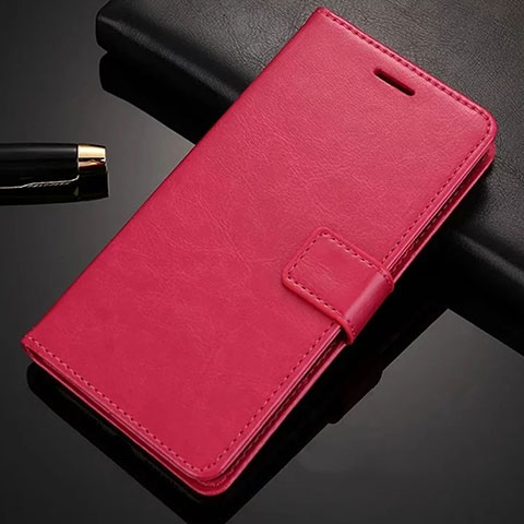 Funda de Cuero Cartera con Soporte L02 para Nokia X6 Rosa Roja