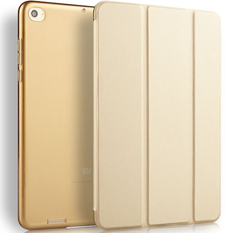 Funda de Cuero Cartera con Soporte L02 para Xiaomi Mi Pad 2 Oro