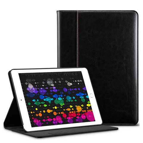 Funda de Cuero Cartera con Soporte L03 para Apple iPad Pro 10.5 Negro