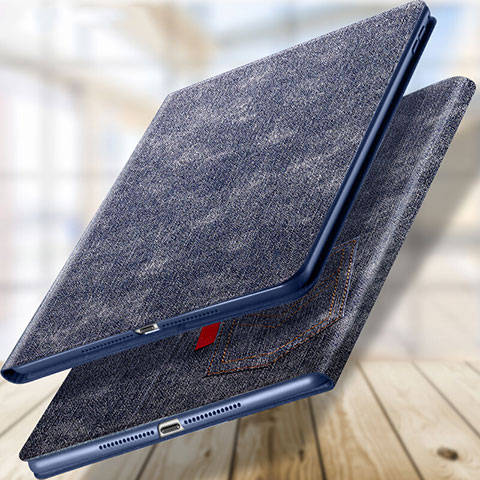 Funda de Cuero Cartera con Soporte L03 para Apple New iPad 9.7 (2017) Azul