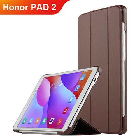 Funda de Cuero Cartera con Soporte L03 para Huawei Honor Pad 2 Marron